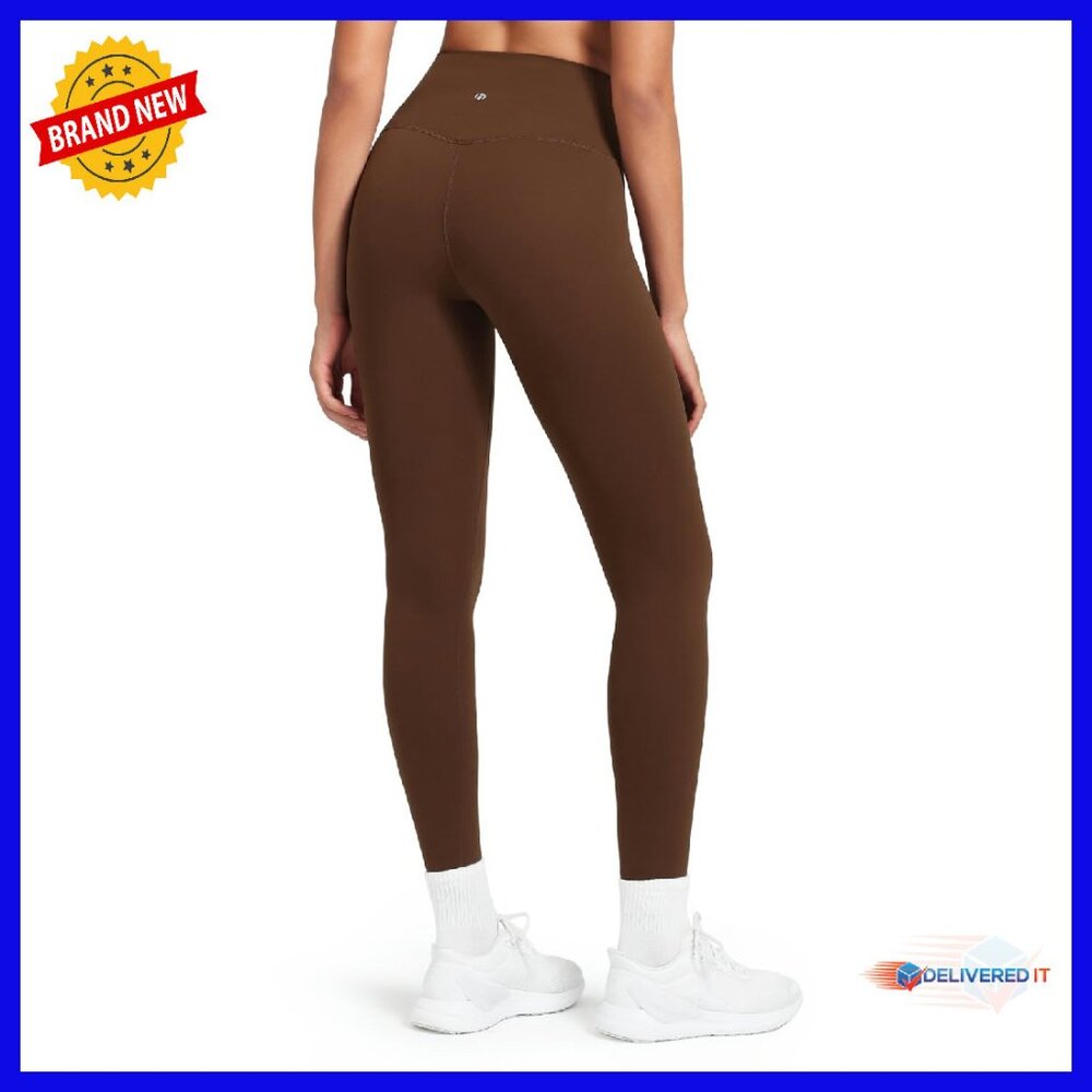 High Waisted Compression Leggings 25" Inseam Workout Pants Tummy Control